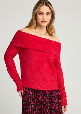 Πλεκτό teddy off shoulder