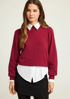 Γυναικείο πλεκτό με bishop μανίκια