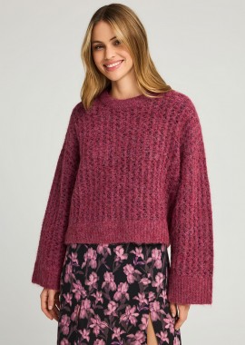 Sustainable πλεκτή μπλούζα με τελείωμα rib