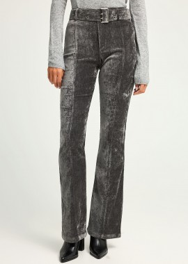 Βελουτέ flare fit παντελόνι