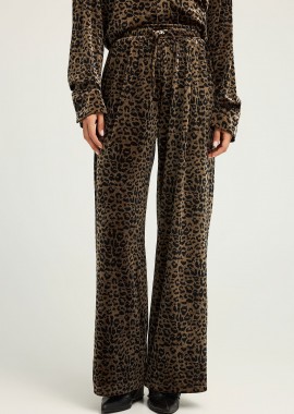 Βελουτε παντελόνι φόρμας με animal print