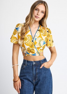 Γυναικείο κρουαζέ cropped τοπ