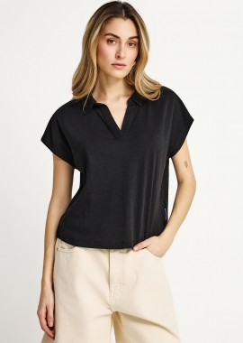 Γυναικείο T-shirt με γιακά - The basics collection