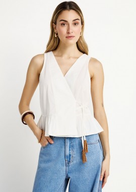 Γυναικείο κρουαζέ τοπ με βολάν