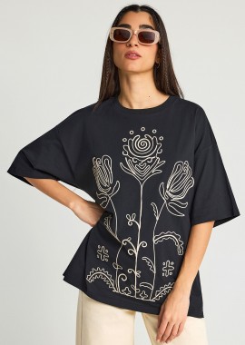 Γυναικείο loose t-shirt με τύπωμα