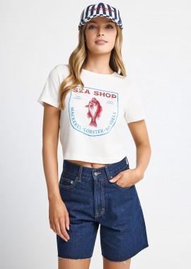 Γυναικείο βαμβακερό t-shirt με τύπωμα