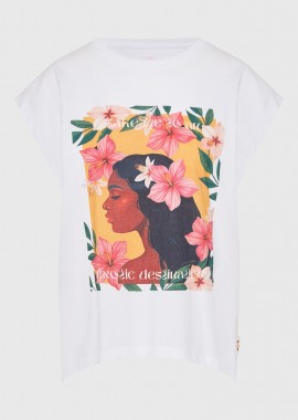 Γυναικεία αμάνικη μπλούζα με τύπωμα