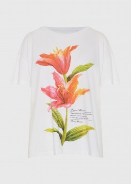 Γυναικείο βαμβακερό loose t-shirt με τύπωμα