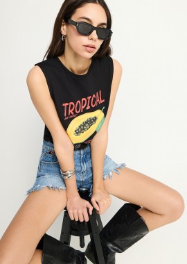 Γυναικείο βαμβακερό tank top με τύπωμα