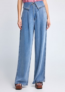 Γυναικείο παντελόνι απο lyocell με όψη denim