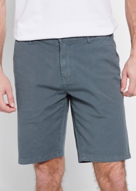 Garment dyed chino βερμούδα σε ζακάρ ύφανση