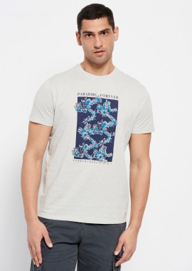 T-shirt με φλοράλ frame τύπωμα