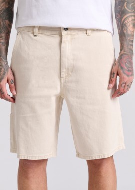 Garment dyed τζιν βερμούδα με τσέπες carpenter