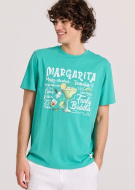 T-shirt με vintage coctail τύπωμα