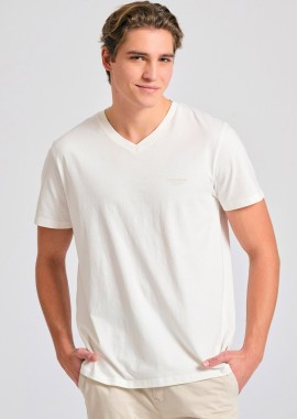 V-neck t-shirt με logo στο στήθος