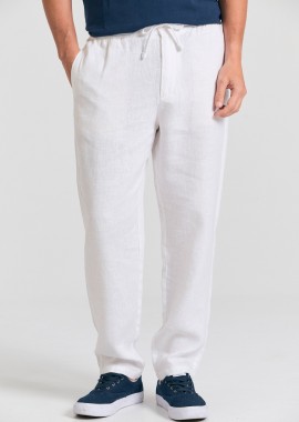 Ανδρικό comfort fit λινό chino παντελόνι