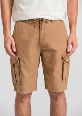 Loose fit linen blend cargo βερμούδα