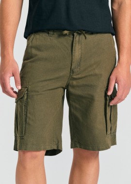 Loose fit linen blend cargo βερμούδα