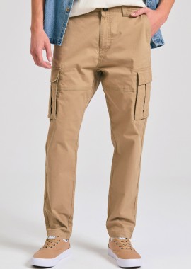 Tapered fit cargo παντελόνι σε ζακάρ ύφανση