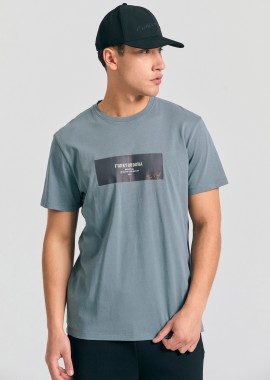 Ανδρικό t-shirt με frame τύπωμα στο στήθος