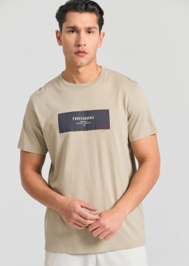 Ανδρικό t-shirt με frame τύπωμα στο στήθος