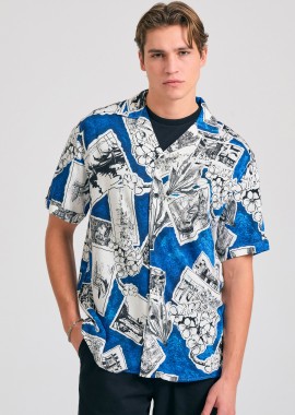 Relaxed fit πουκάμισο με photographic print