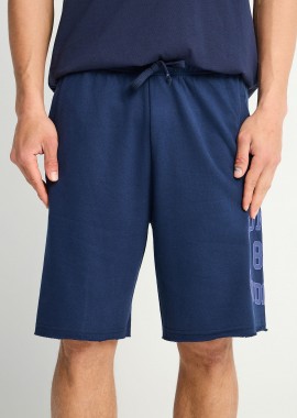 Wide leg fit αθλητική βερμούδα με branded τύπωμα