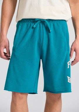 Wide leg fit αθλητική βερμούδα με branded τύπωμα