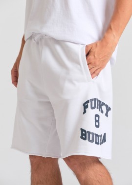 Wide leg fit αθλητική βερμούδα με branded τύπωμα