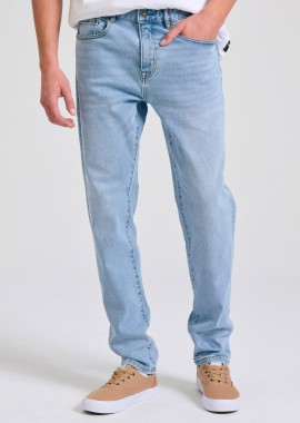 Slim tapered fit τζιν παντελόνι με ελαφρύ ξεθώριασμα