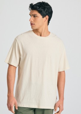 Relaxed fit linen blend t-shirt