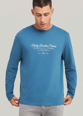 Μακρυμάνικο T-shirt με Funky Buddha τύπωμα στο στήθος