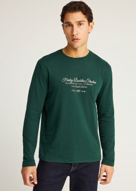 Μακρυμάνικο T-shirt με Funky Buddha τύπωμα στο στήθος