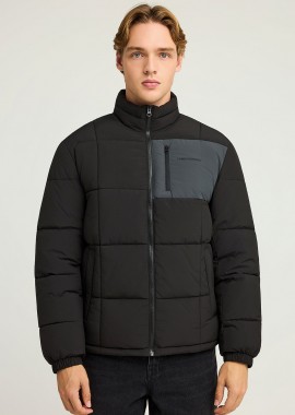 Ανδρικό μονόχρωμο puffer μπουφάν