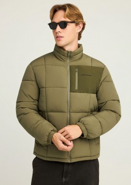 Ανδρικό μονόχρωμο puffer μπουφάν