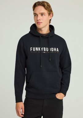 Regular fit φούτερ με κουκούλα και Funky Buddha κέντημα