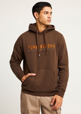 Regular fit φούτερ με κουκούλα και Funky Buddha κέντημα