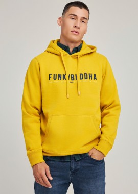Regular fit φούτερ με κουκούλα και Funky Buddha κέντημα