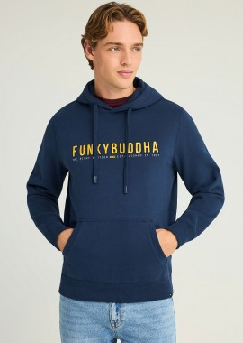 Regular fit φούτερ με κουκούλα και Funky Buddha κέντημα