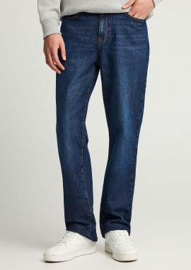 Straight fit τζιν παντελόνι με washed effects