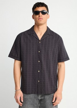 Ανδρικό oversized fit κοντομάνικο πουκάμισο