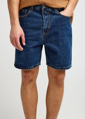 Ανδρική baggy βερμούδα τζην με washed effects