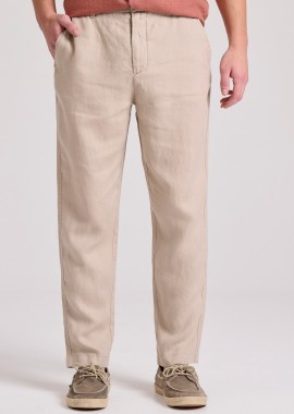 Linen blend casual chino παντελόνι
