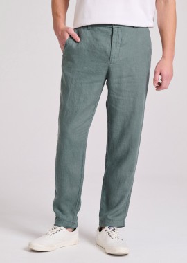 Linen blend casual chino παντελόνι