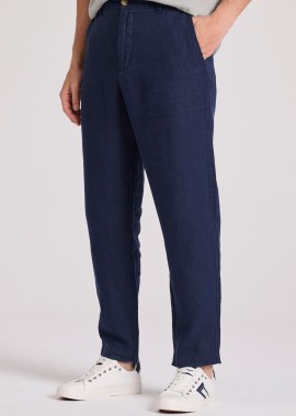 Linen blend casual chino παντελόνι
