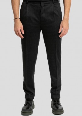 CORNELIANI Ανδρικό Μαύρο Check Tailored Trousers