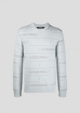A-COLD-WALL* - A-COLD-WALL* Ανδρικό Γκρι Chain Jacquard Knit Jumper