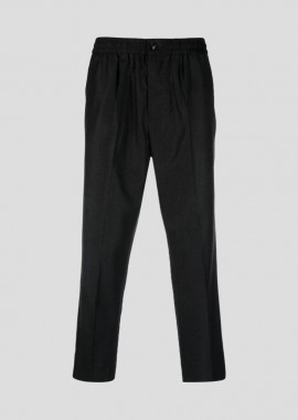 AMI PARIS - AMI PARIS Ανδρικό Γκρι Elasticated Cropped Fit Trousers