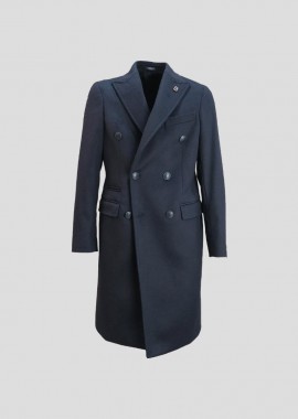 BRERAS - BRERAS Ανδρικό Μπλε Double Breasted Coat In Blue