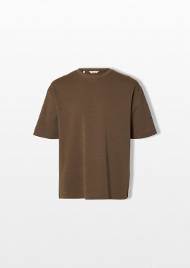 SELECTED HOMME - SELECTED HOMME Ανδρικό Καφέ Loose Fit T-Shirt